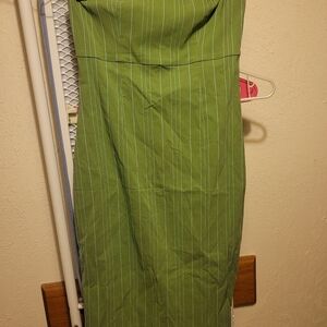 Express Green Pinstripe Mini Dress